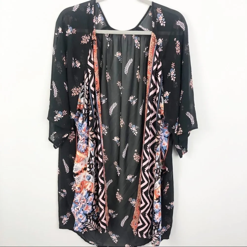 BOHO Multiple Pattern Sheer Kimono